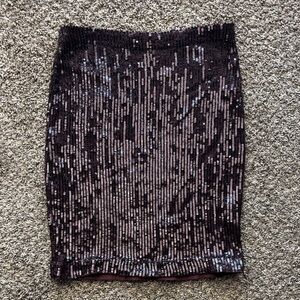 All Saints dark plum hand embellished sequin shirt